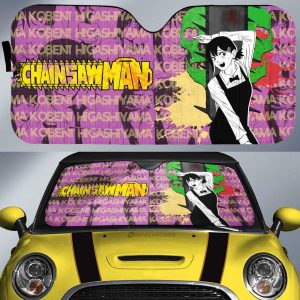 Kobeni Higashiyama Car Sunshade Custom Chainsaw Man Anime Car Interior Accessories