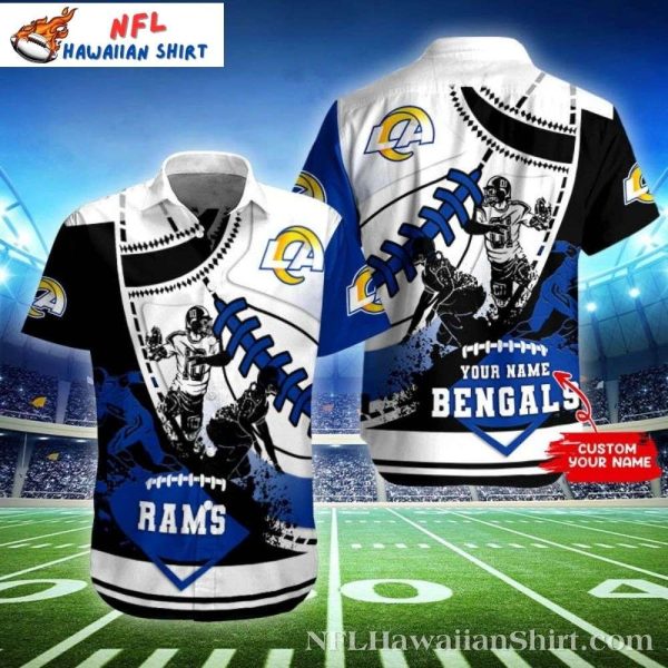 LA Rams Gridiron Clash Custom Name Hawaiian Shirt