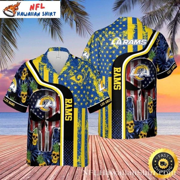 LA Rams Hawaiian Shirt – Skull Halloween Starry Spirit Edition