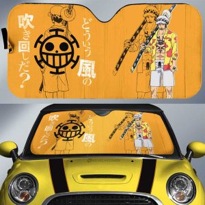 Law Car Sunshade Custom One Piece Red Anime Car Interior Accessories