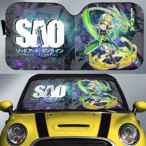 Leafa Car Sunshade Custom Manga Galaxy Style