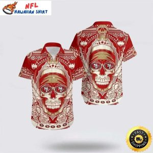 Legacy Skull And Hibiscus San Francisco 49ers Hawaiian Shirt