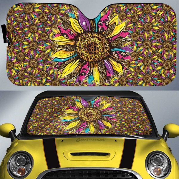 Leopard Sunflower Car Sunshade Custom Car Accessories