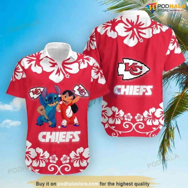 Lilo and Stitch Kc Chiefs Hawaiian Shirt