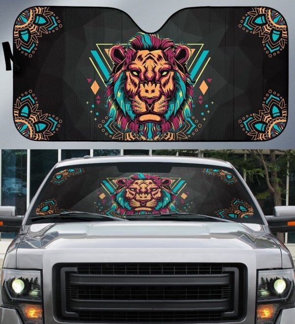 Lion Mandala Car Sunshade Custom Car Interior Accessories