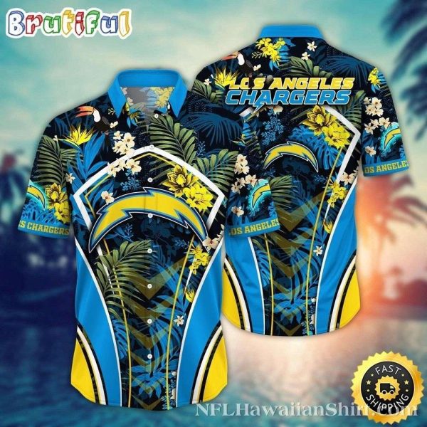 Los Angeles Chargers Nightfall Floral Hawaiian Shirt