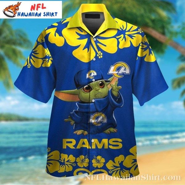 Los Angeles Rams Tropical Hawaiian Shirt – Baby Yoda’s Floral Charm