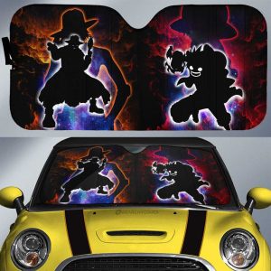 Luffy And Ace Car Sunshade Custom Silhouette Style