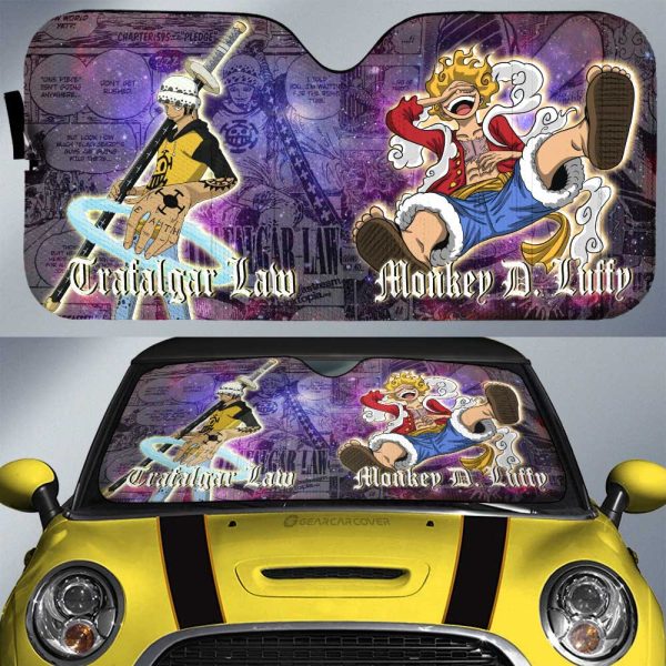 Luffy And Law Car Sunshade Custom Car Accessories Manga Galaxy Style