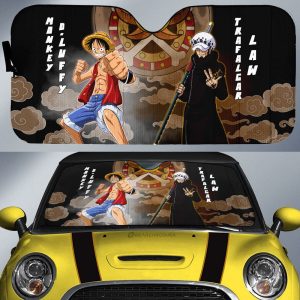 Luffy And Law Car Sunshade Custom For Fans