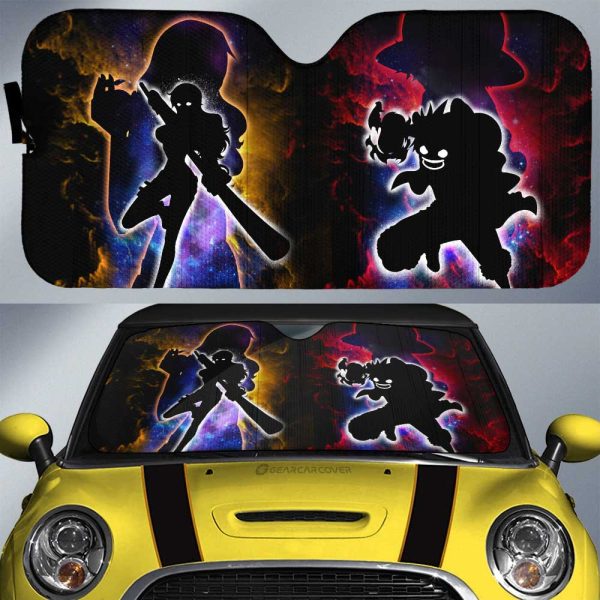 Luffy And Nami Car Sunshade Custom Silhouette Style