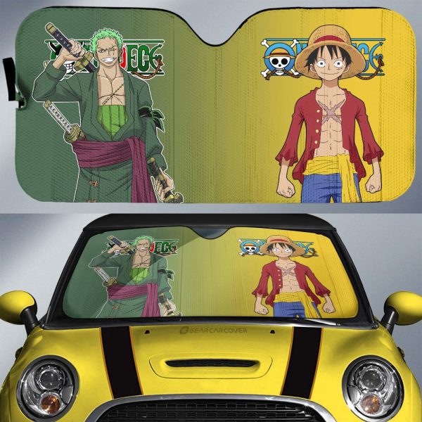 Luffy And Zoro Car Sunshade Custom Main Heros