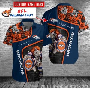 Majestic Bronco – Tropical Denver Broncos Custom Name Hawaiian Shirt