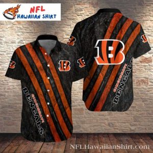 Marbled Stripe Cincinnati Bengals Hawaiian Shirt – Volcanic Rock Bengals Aloha Shirt