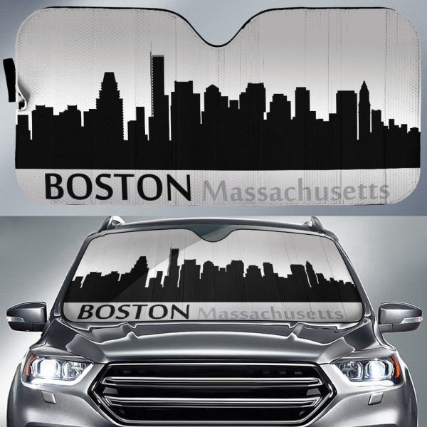 Massachusetts Boston Skyline Car Sunshade Custom Car Accessories