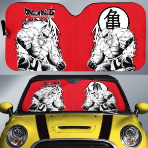 Master Roshi Car Sunshade Custom Car Accessories Manga Style For Fans