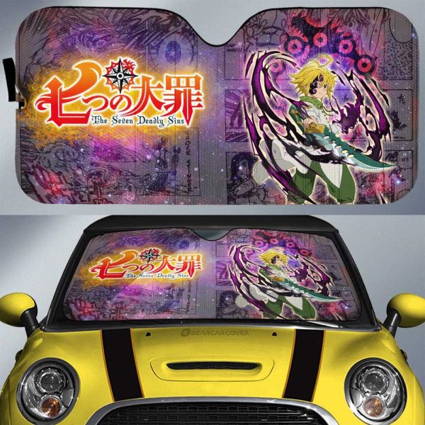 Meliodas Car Sunshade Custom Galaxy Manga Style