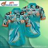 Miami Dolphins Logo Print Dolphins Hawaiian Shirt – Men’s Tailgate Tropical Apparel