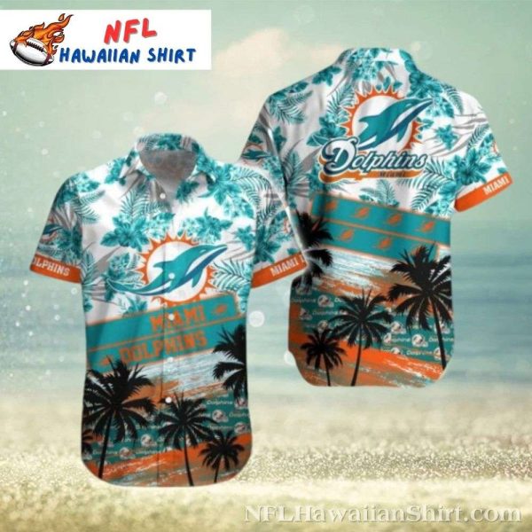 Miami Dolphins Sunset Palms Hawaiian Shirt – Oceanfront Fan Style