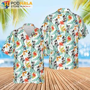 Mickey Minnie Donald Duck Floral Mickey Mouse Hawaiian Shirt 3D