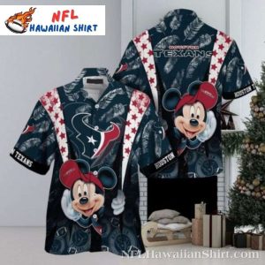 Mickey Mouse Cheerful Cartoon Character Houston Texans Hawaiian Shirt