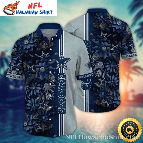 Midnight Bloom Dallas Cowboys Tropical Shirt – Floral Starlight Symphony