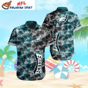 Midnight Palm Tree Silhouette Philadelphia Eagles Hawaiian Shirt