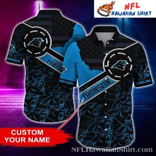 Midnight Patriot Carolina Panthers Hawaiian Shirt – Stars Stripes Custom Edition