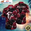 Midnight Rose Rally – Dark Elegance Atlanta Falcons Hawaiian Shirt