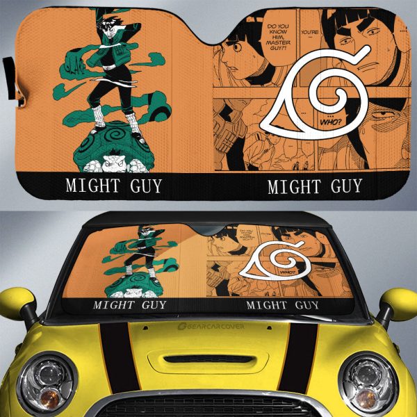 Might Guy Car Sunshade Custom Anime Car Accessories Manga Color Style