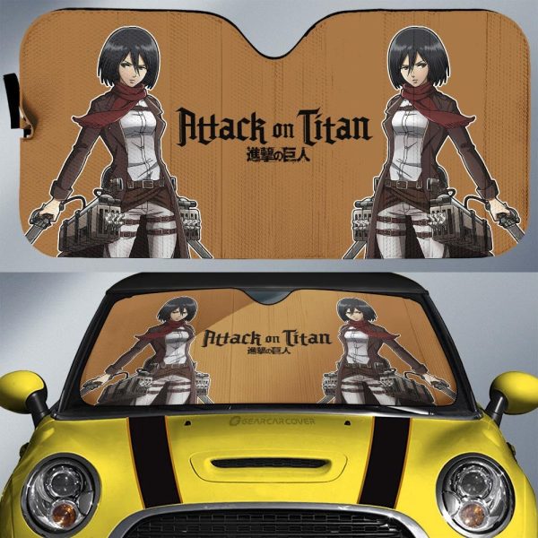 Mikasa Ackerman Car Sunshade Custom Main Hero Attack On Titan Anime Car Accessories