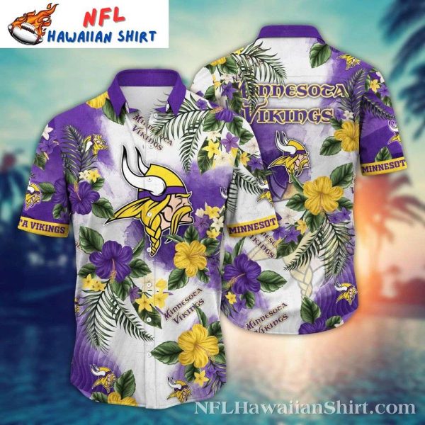 Minnesota Vikings Floral Lei Purple Paradise Hawaiian Shirt