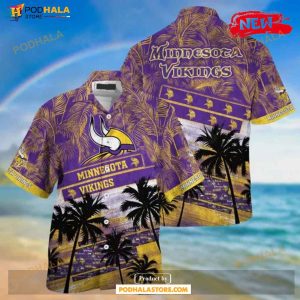 Minnesota Vikings NFL Palm Tree Pattern Hawaiian Shirt