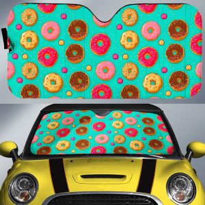 Mixed Donuts Car Sunshade Custom Girly Pattern Car Accessories