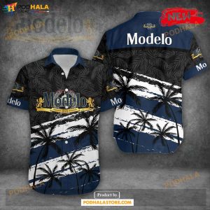 Modelo Tropical Coconut Tree Black Design Hawaiian Shirt