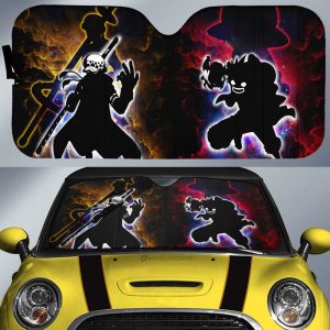 Monkey D. Luffy And Law Car Sunshade Custom One Piece Anime Silhouette Style