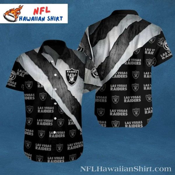 Monochromatic Wave – Las Vegas Raiders Swirl Hawaiian Shirt