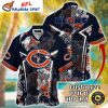 Monochrome Floral And Football – Chicago Bears Hawaiian Shirt Mens