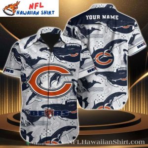 Monochrome Majesty Chicago Bears Hawaiian Shirt – Sleek Animal Style