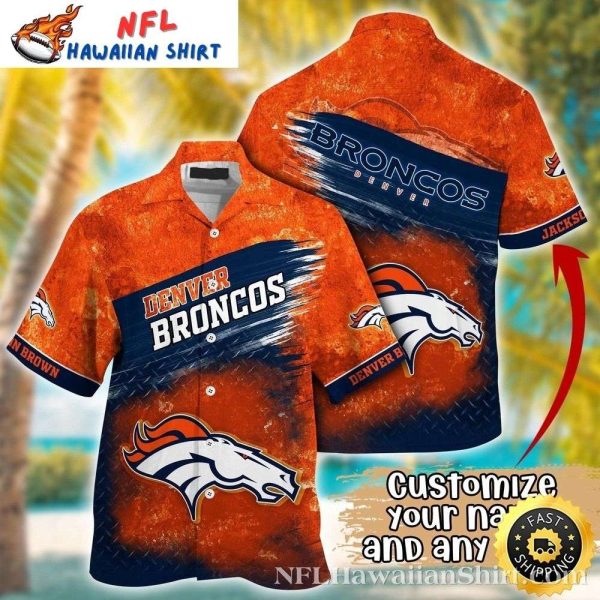 NFL Denver Broncos Metal Pattern Personalized Hawaiian Shirt