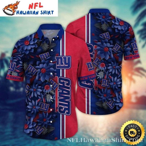 NY Giants Game Day Florals Tropical Shirt – Red