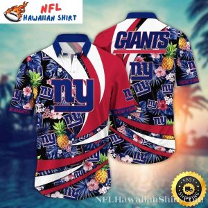 NY Giants Island Sunset Pineapple Party Aloha Shirt