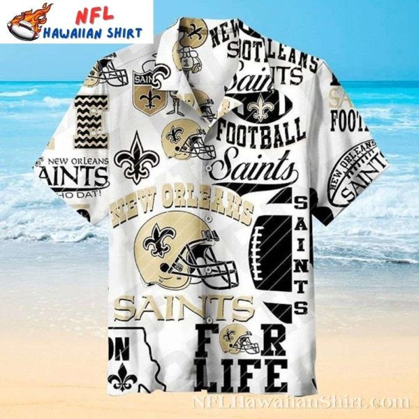 New Orleans Saints Football Life Collage Hawaiian Shirt