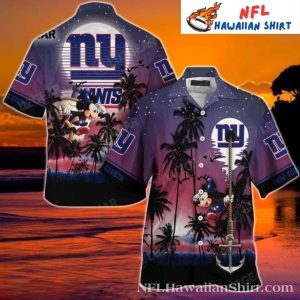 New York Giants Mickey Adventure Tropical Evening Hawaiian Shirt