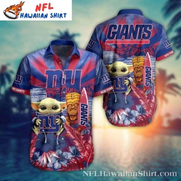 New York Giants Outer Space Encounter Baby Yoda Hawaiian Shirt