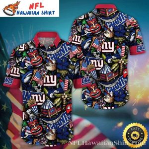 New York Giants Tiki Touchdown Tropical Hawaiian Shirt