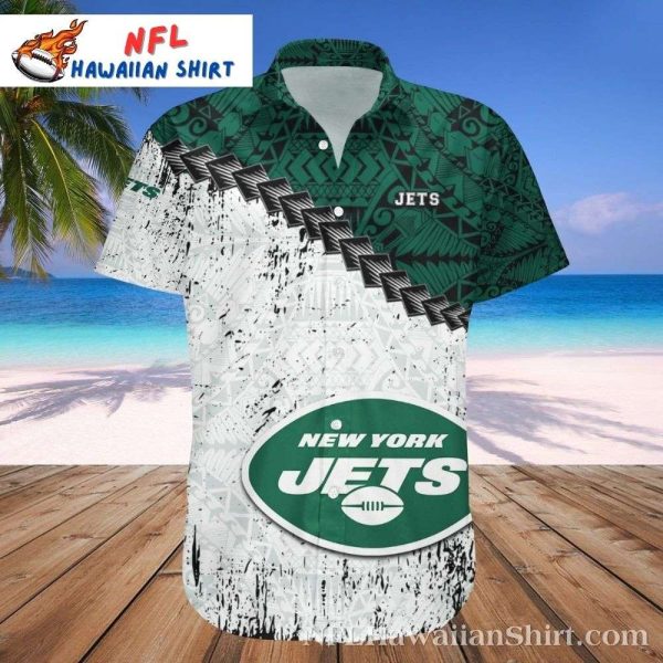 New York Jets Hawaiian Shirt With Tribal Twist – Ideal Jets Fan Gift