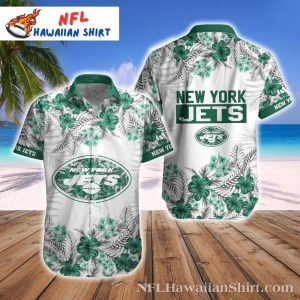 New York Jets Hibiscus Breeze Hawaiian Shirt