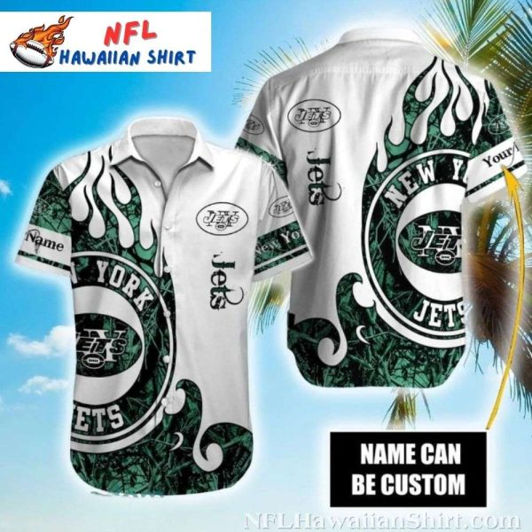 New York Jets Logo Print Hawaiian Shirt – Realtree Hunting Edition