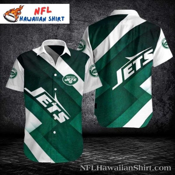 New York Jets Victory Stripes Game-Day Hawaiian Shirt